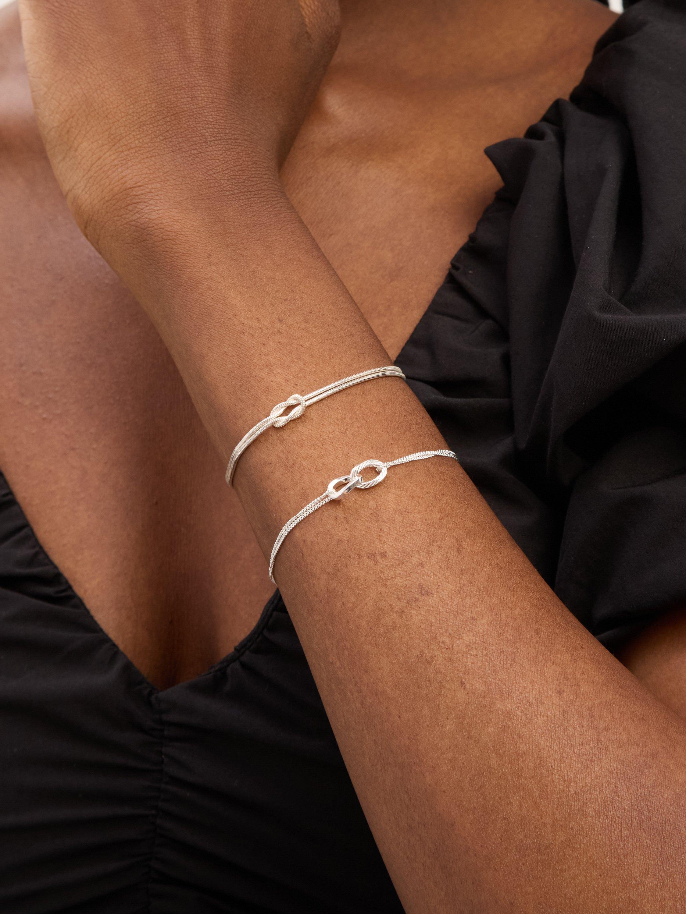 Product image 2 of 4, which shows Simply Silver Infinity Snake Chain Bracelet, Silver
