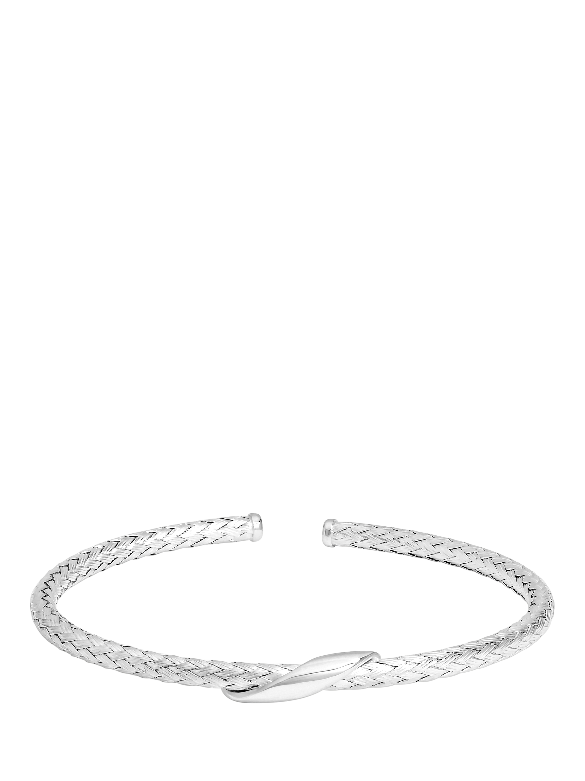 Product image 1 of 5, which shows Simply Silver Textured Cuff Bracelet, Silver