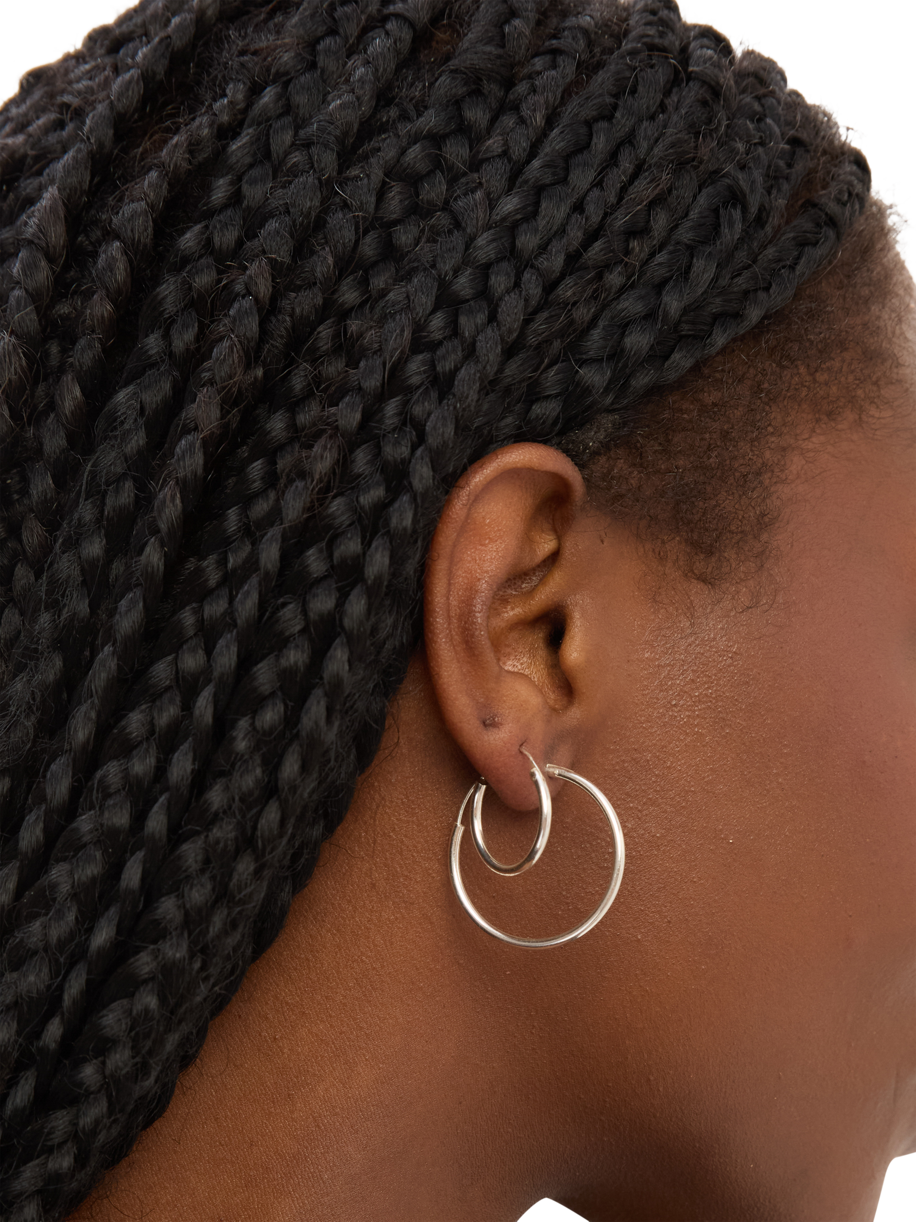 Product image 3 of 3, which shows Simply Silver Polished 20mm Sleeper Hoop Earrings