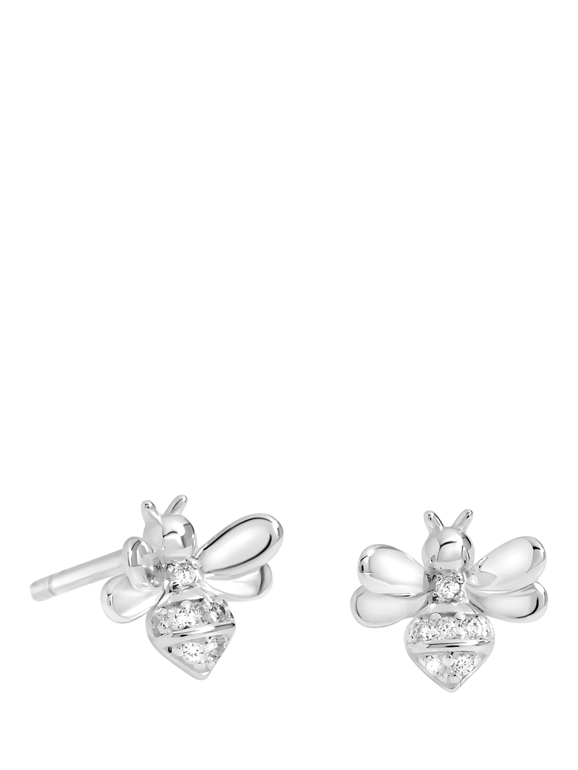 Product image 1 of 2, which shows Simply Silver Bee Stud Earrings, Silver