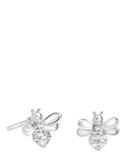 Simply Silver Bee Stud Earrings, Silver, Silver