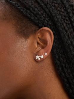 Simply Silver Cubic Zirconia Stud Earrings, Set of 3, Silver - view 2, Silver