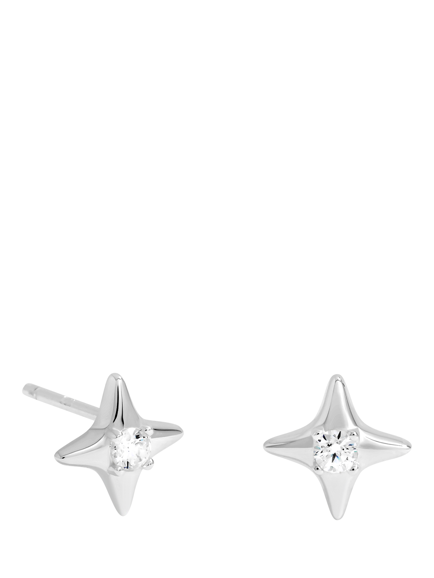 Product image 1 of 2, which shows Simply Silver Celestial Cubic Zirconia Stud Earrings, Silver