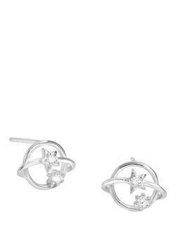 Simply Silver Starburst Stud Earrings, Silver, Silver