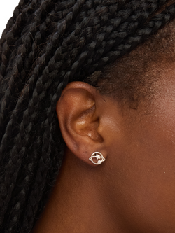 Simply Silver Starburst Stud Earrings, Silver - view 2, Silver