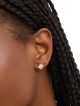 Simply Silver Cubic Zirconia Clover Stud Earrings, Silver