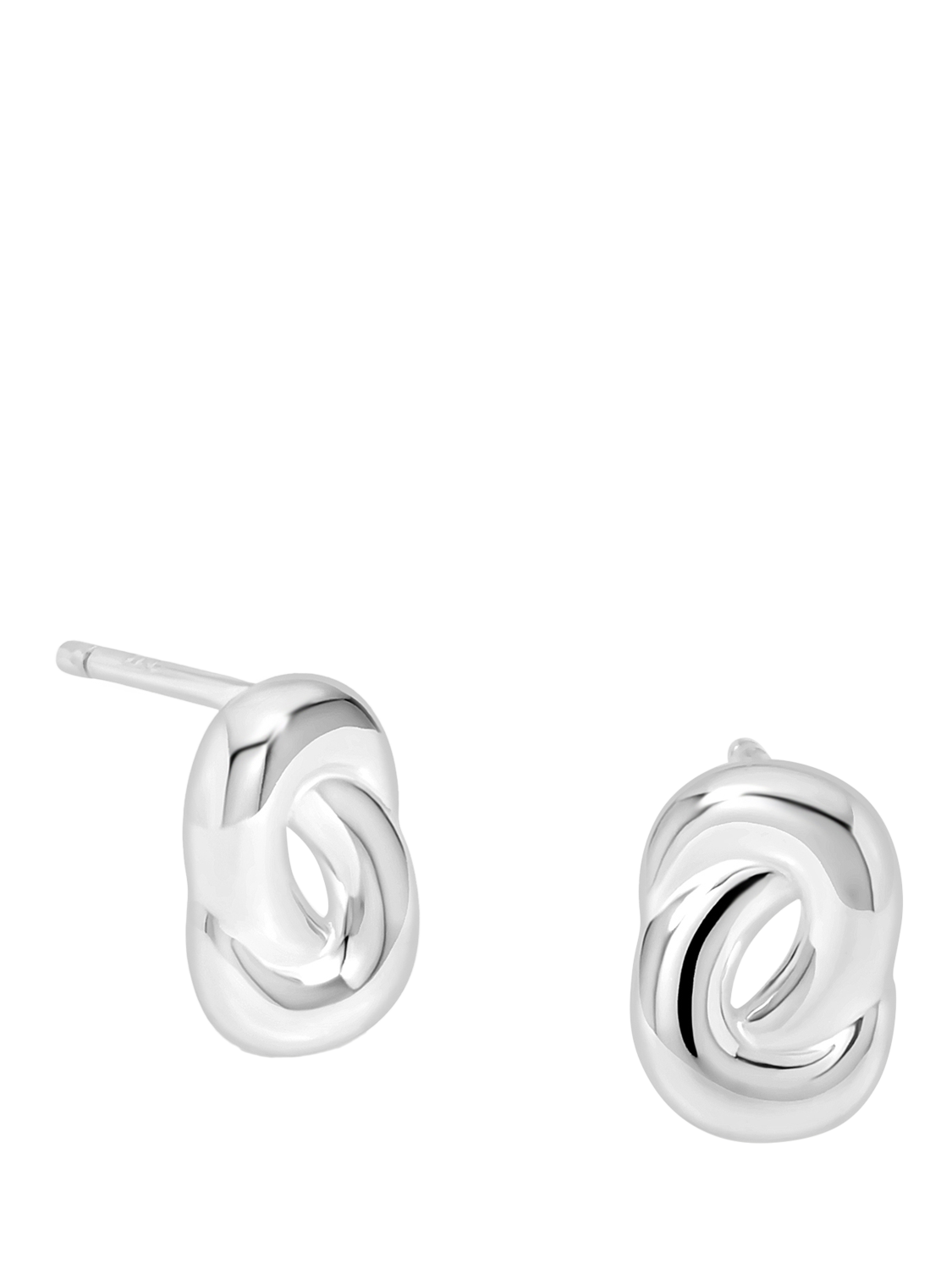 Product image 1 of 3, which shows Simply Silver Open Knot Stud Earrings, Silver