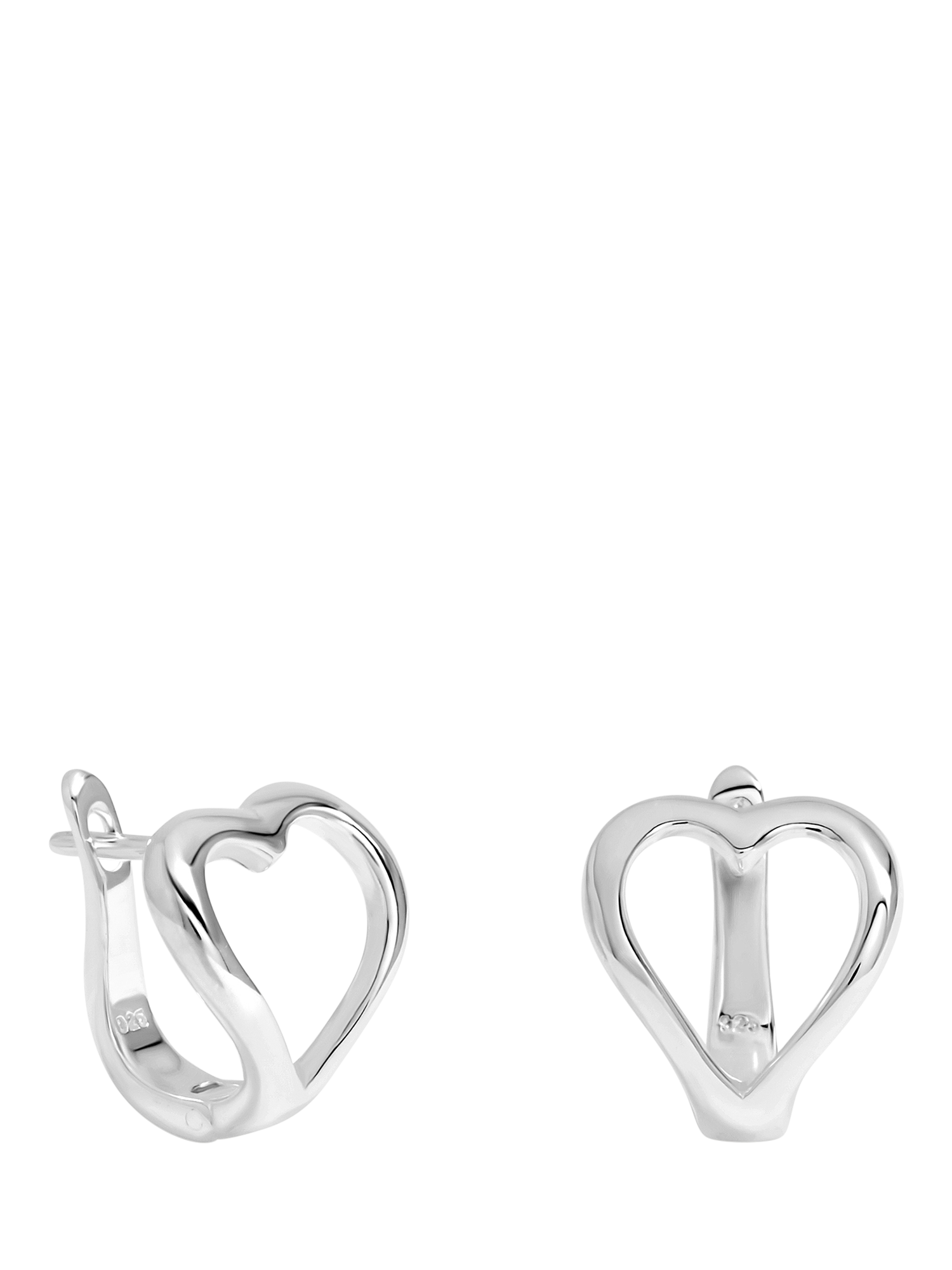 Product image 1 of 3, which shows Simply Silver Heart Post Earrings, Silver