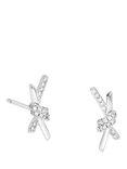 Simply Silver Cubic Zirconia Love Knot Stud Earrings, Silver