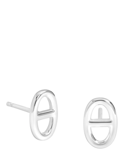 Simply Silver Marine Stud Earrings, Silver, Silver