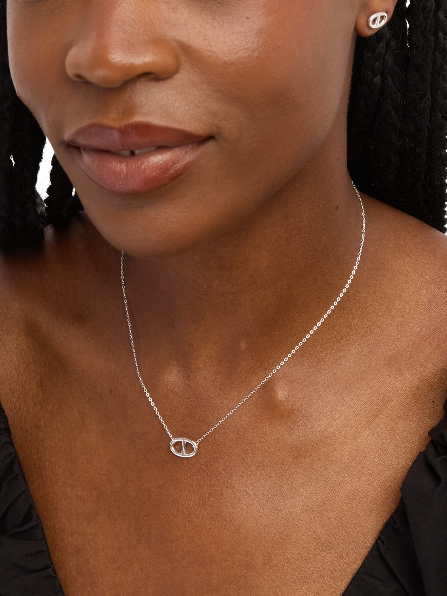 Product image 2 of 3, which shows Simply Silver Marine Stud Earrings, Silver