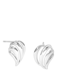 Simply Silver Open Ridge Stud Earrings, Silver