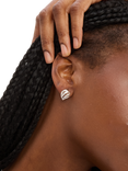Simply Silver Open Ridge Stud Earrings, Silver