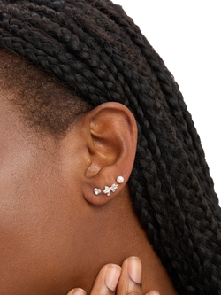 Simply Pearl/Heart/Bow Stud Earrings, Silver - view 2, Silver