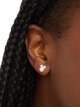 Simply Silver Cubic Zirconia and Pearl Bow Stud Earrings, Silver