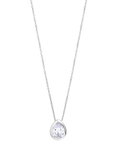 Simply Silver Cubic Zirconia Pear Drop Pendant, Silver