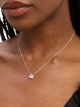 Simply Silver Cubic Zirconia Pear Drop Pendant, Silver
