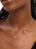 Simply Silver Polished Mini Heart Pendant, Silver