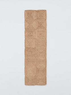 John Lewis Diamond Pure Jute Runner Rug, Natural, L240 x W70 cm, Natural