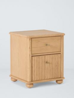 John Lewis Reed 2 Drawer Bedside Table, Ash, Oak Stained Ash