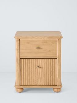 John Lewis Reed 2 Drawer Bedside Table, Ash - view 2, Oak Stained Ash
