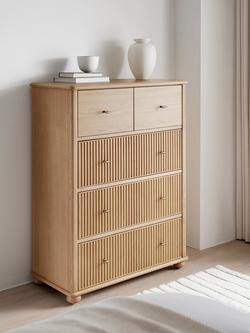 John Lewis Reed 5 Drawer Chest, Ash - view 2, Oak Stained Ash