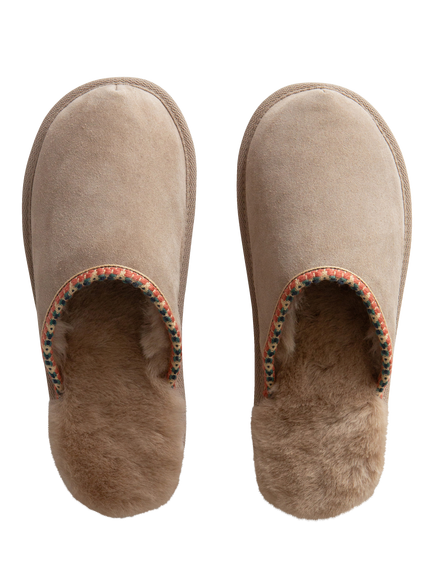 The Small Home Metta Sheepskin Mule Slippers, Natural, Natural