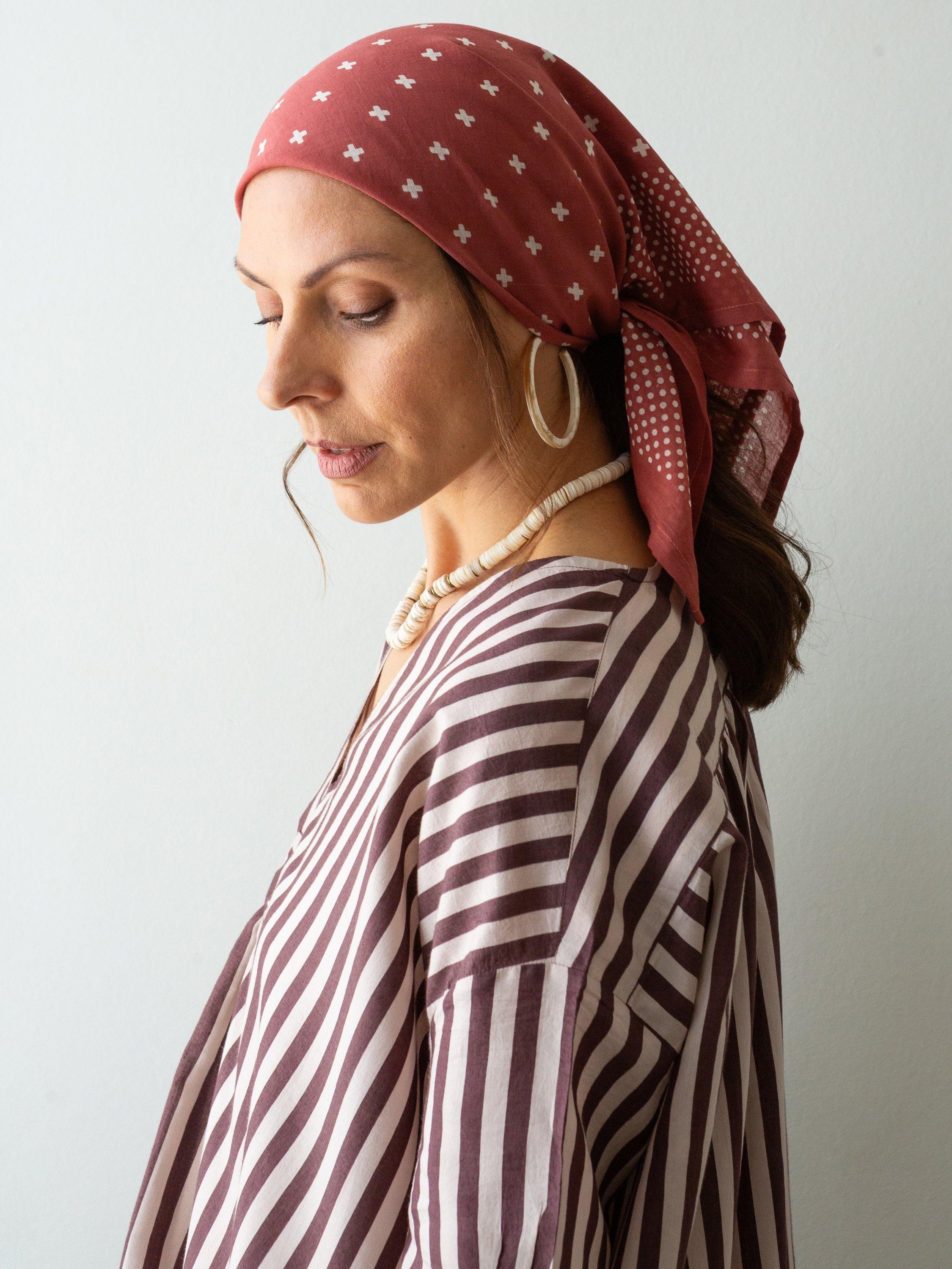 Product image 7 of 8, which shows The Small Home Polka Dot Bandana, Coral