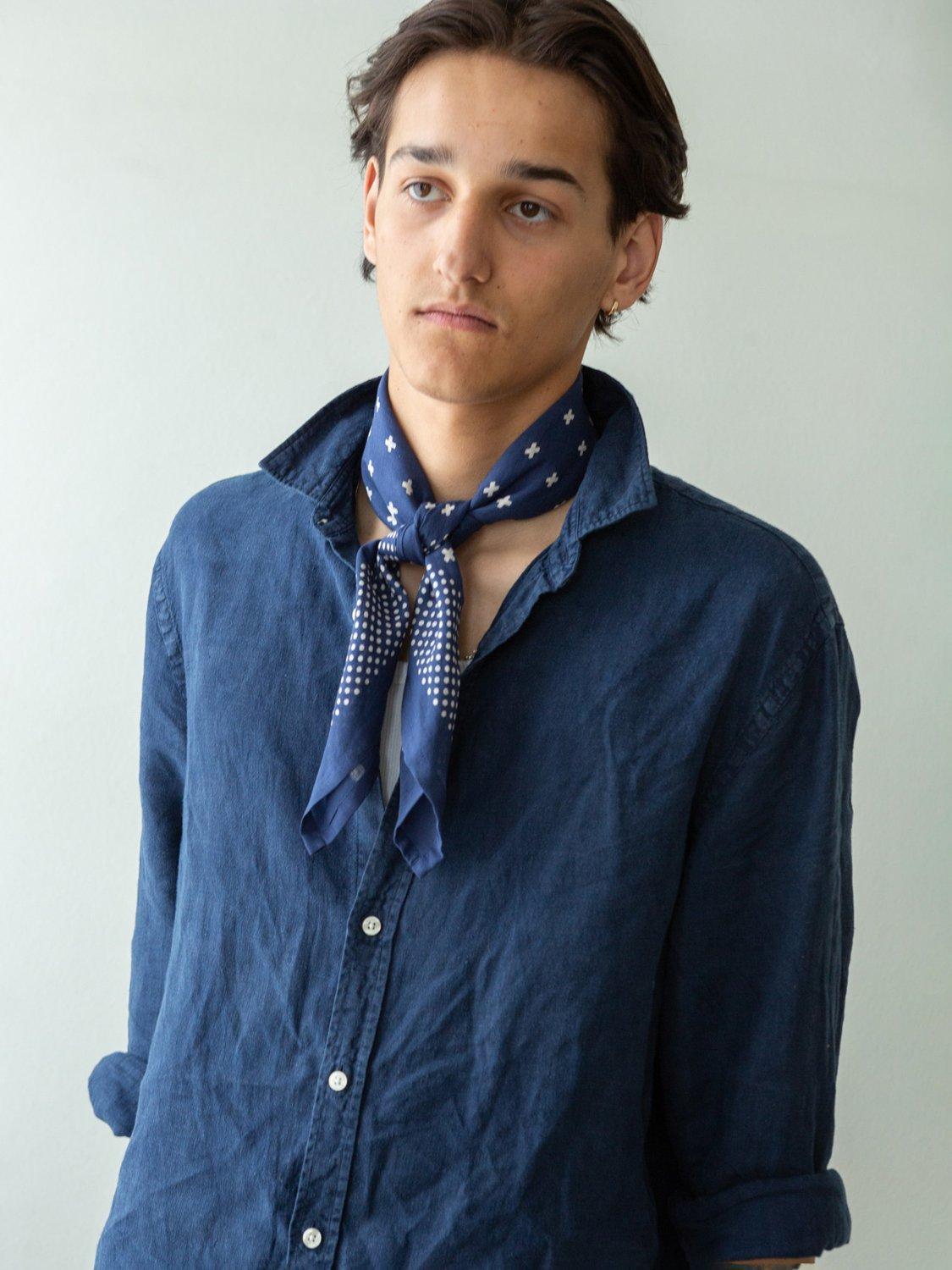 Product image 11 of 11, which shows The Small Home Polka Dot Bandana, Indigo