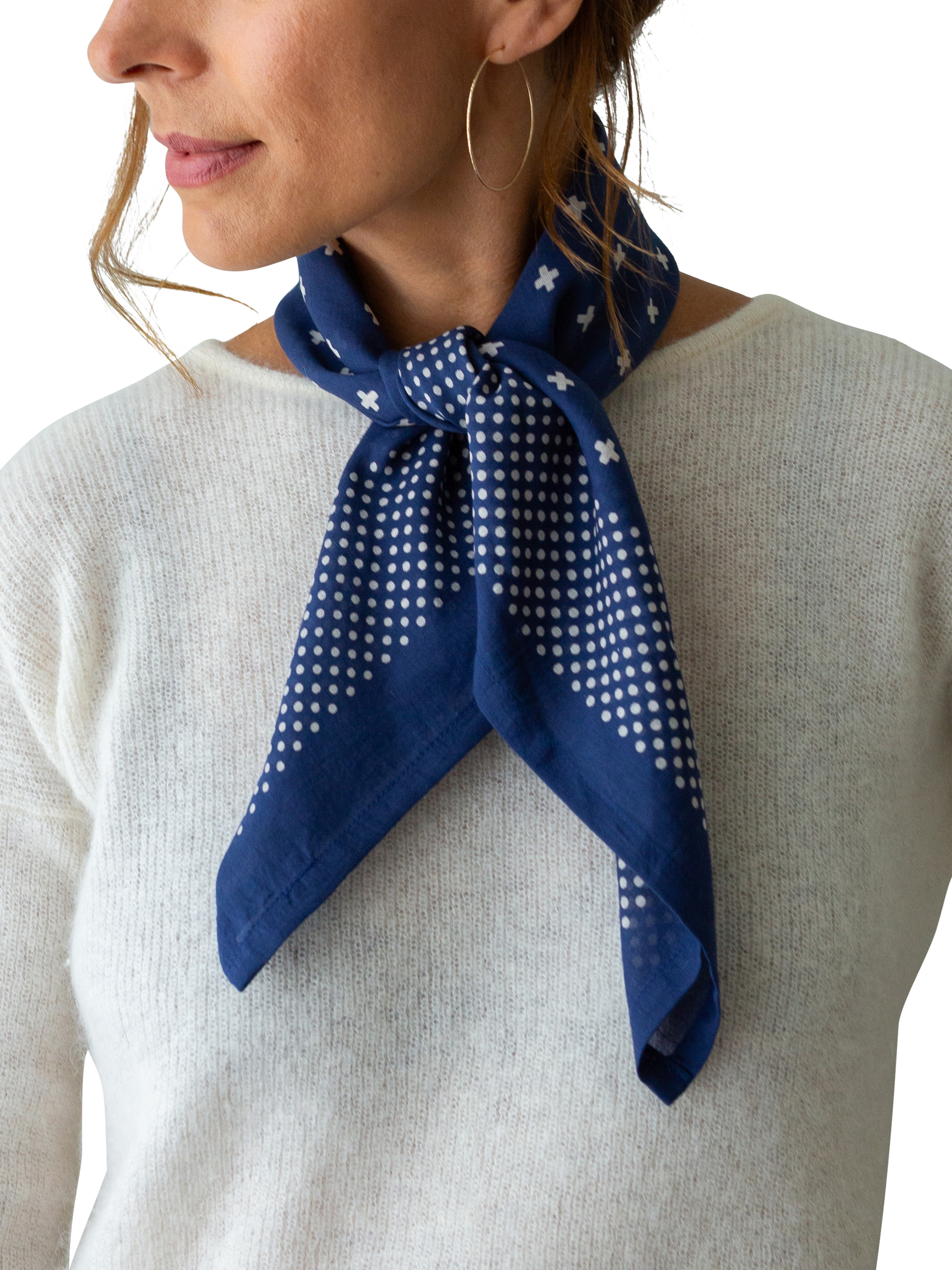 Product image 4 of 11, which shows The Small Home Polka Dot Bandana, Indigo