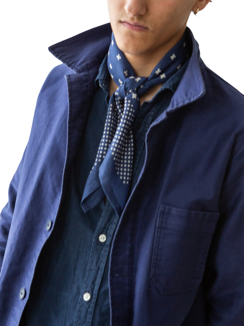 Product image 6 of 11, which shows The Small Home Polka Dot Bandana, Indigo