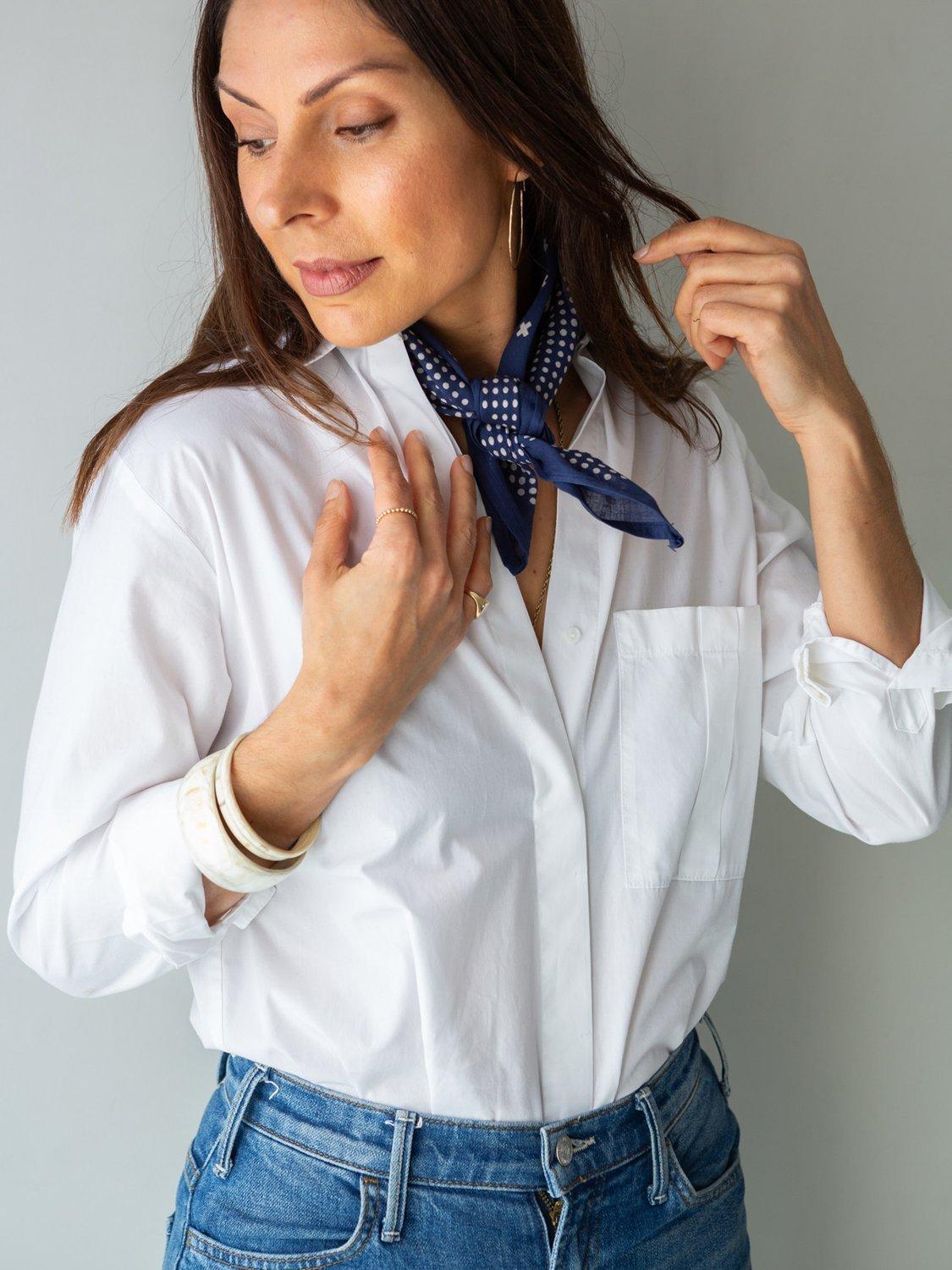 Product image 8 of 11, which shows The Small Home Polka Dot Bandana, Indigo
