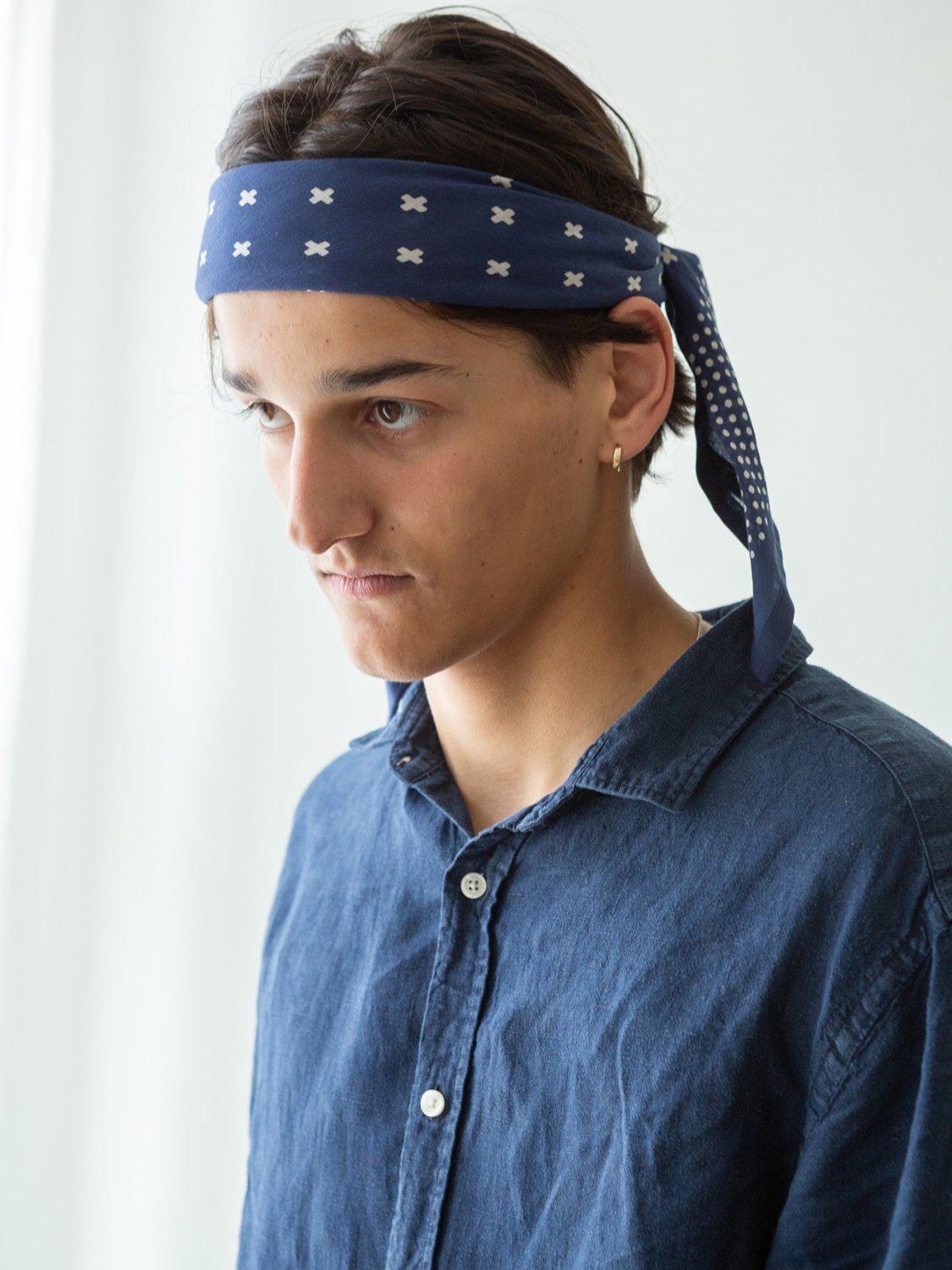 Product image 10 of 11, which shows The Small Home Polka Dot Bandana, Indigo