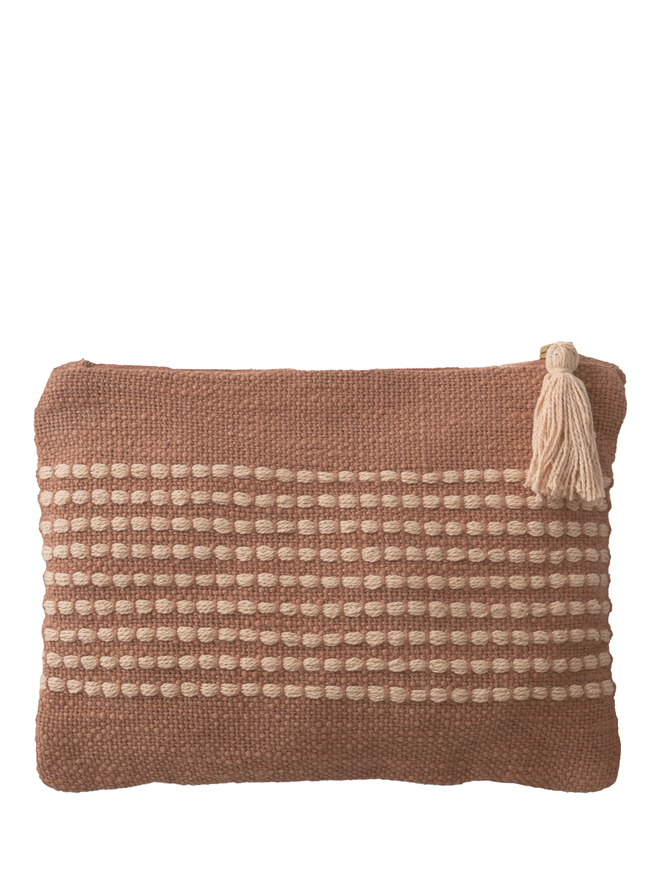 Product image 1 of 5, which shows The Small Home Stripe Pouch Bag, Multi Natural