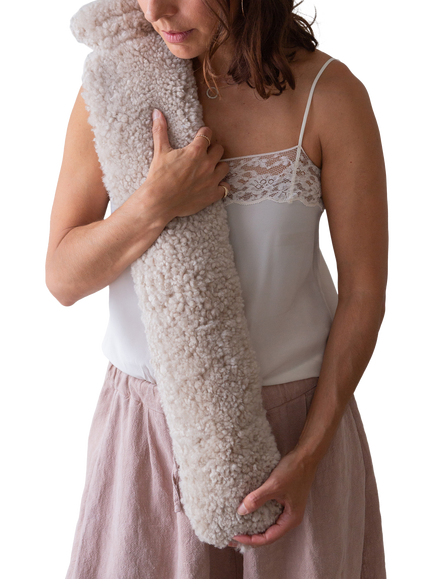 The Small Home Sheepskin Long Hot Water Bottle, Natural - view 2, Nautral