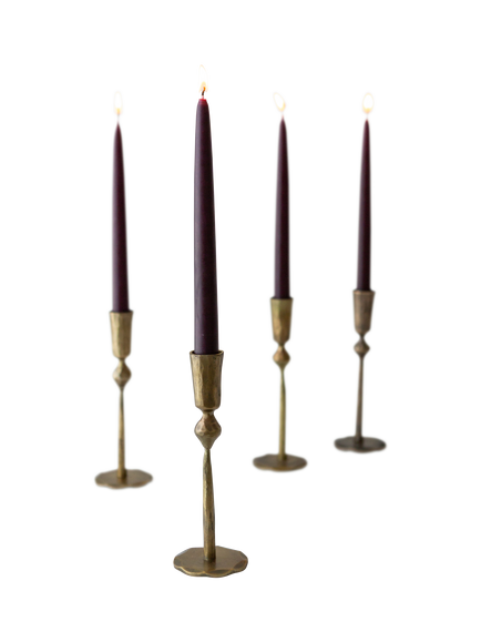 The Small Home Brass Dinner Candle Holder, Brass - view 2, Brass