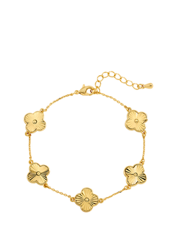 Jon Richard Diamond Cut Clover Bracelet, Gold, Gold