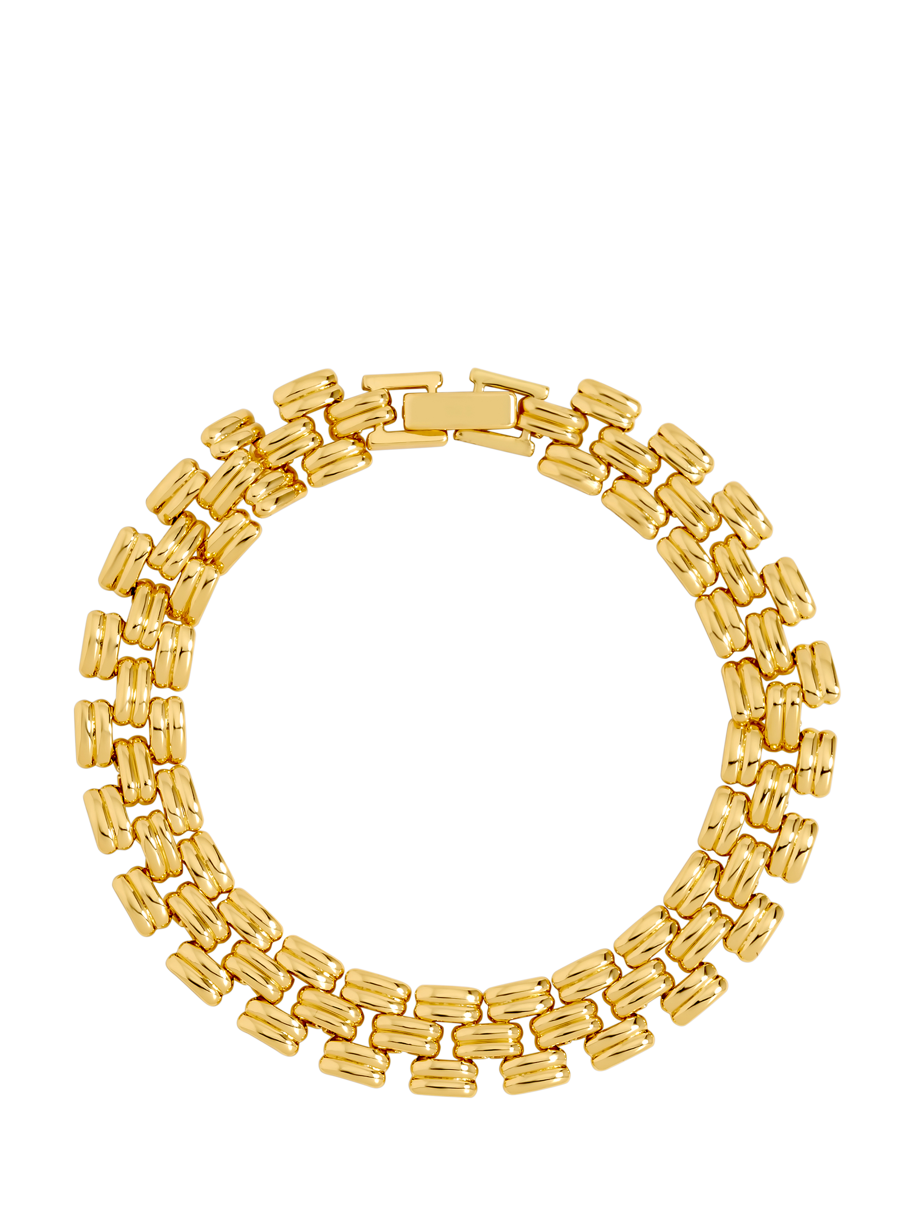 Product image 1 of 4, which shows Jon Richard Gate Chain Bracelet, Gold