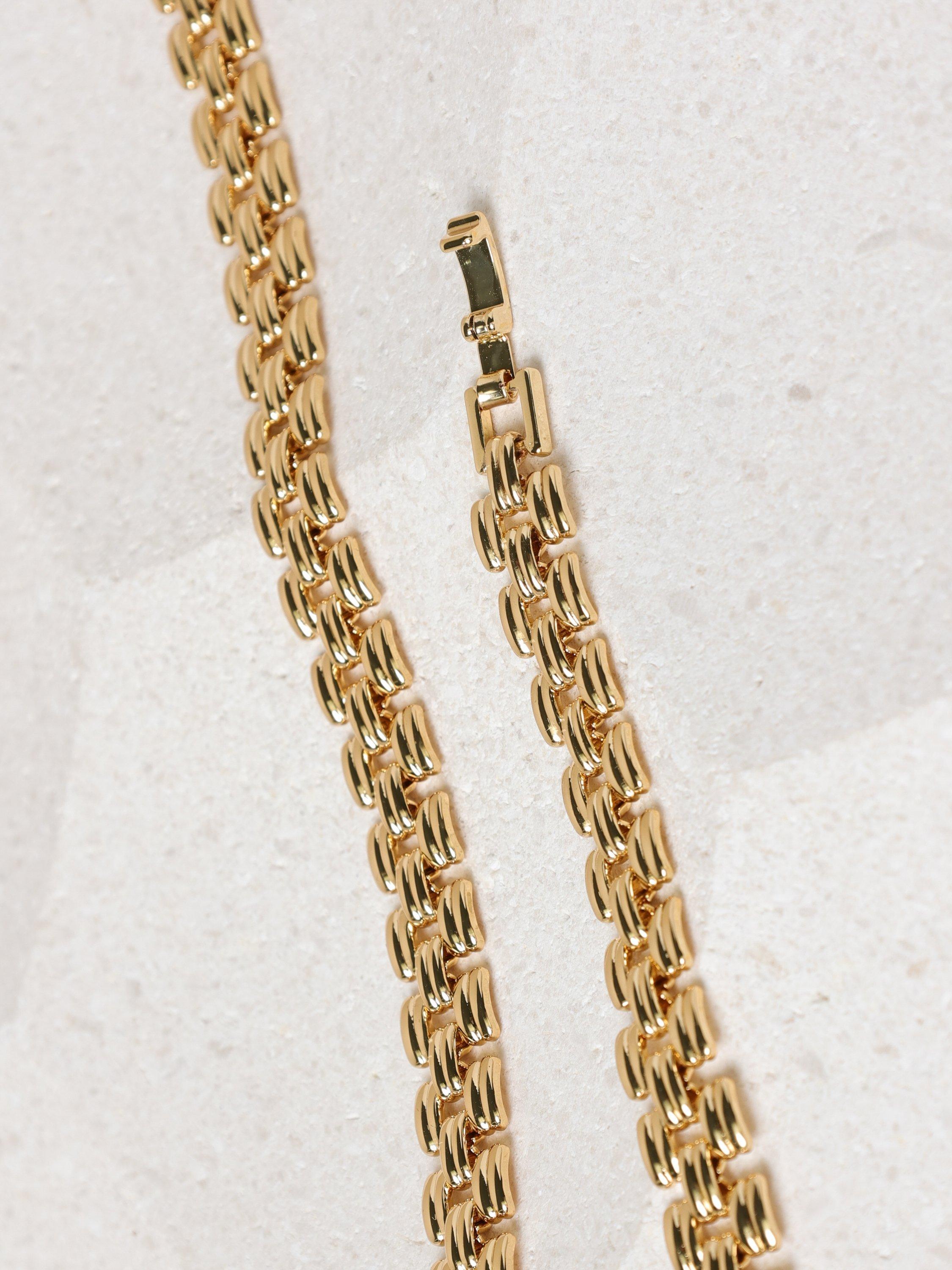 Product image 3 of 4, which shows Jon Richard Gate Chain Bracelet, Gold