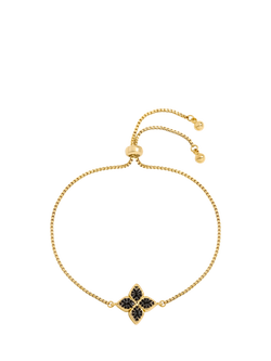 Jon Richard Jet Druzy Stone Clover Bracelet, Gold, Gold