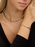 Jon Richard Crystal Flat Chain Bracelet, Gold