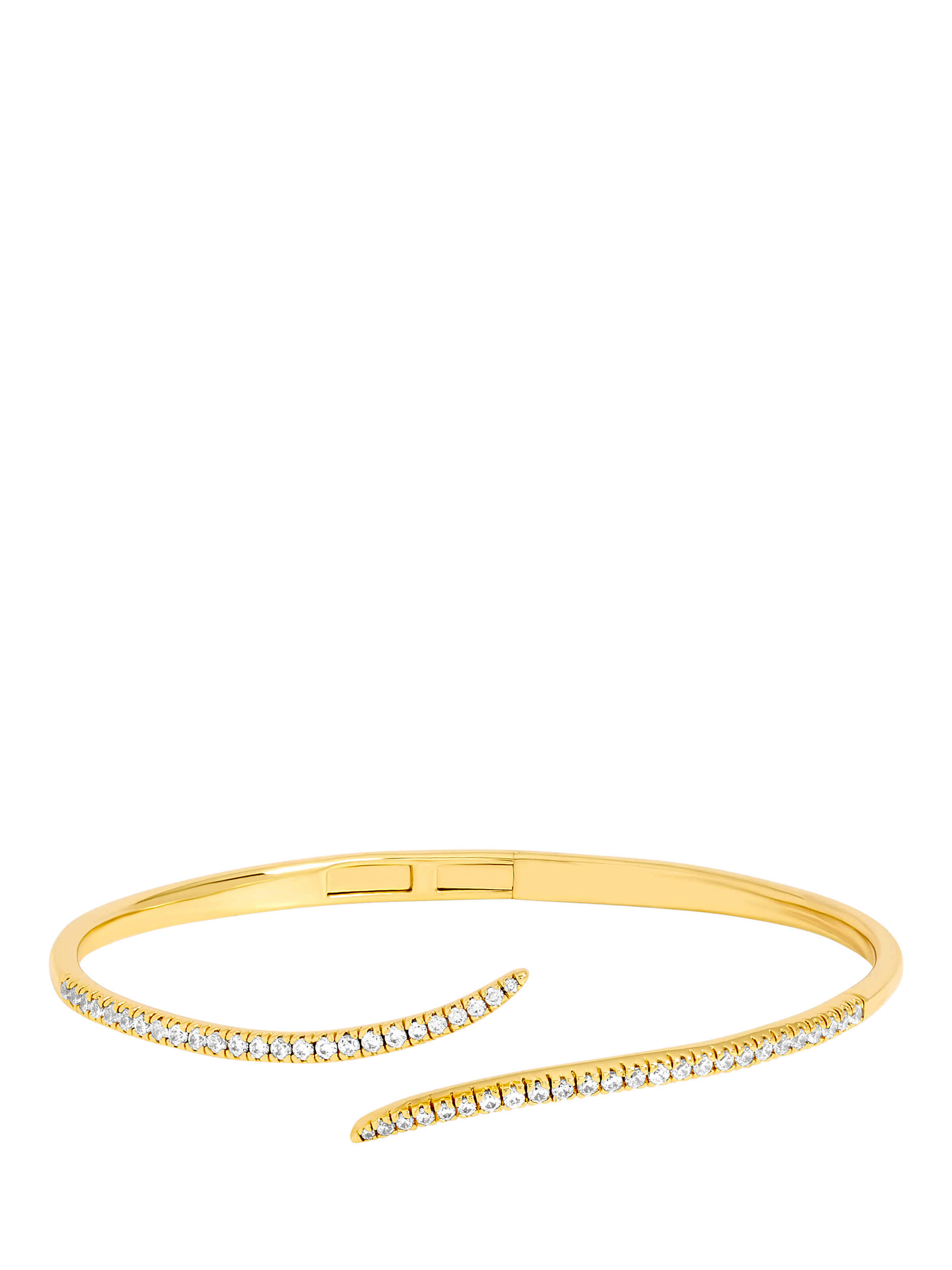 Product image 1 of 4, which shows Jon Richard Pave Curved Open Bangle, Gold