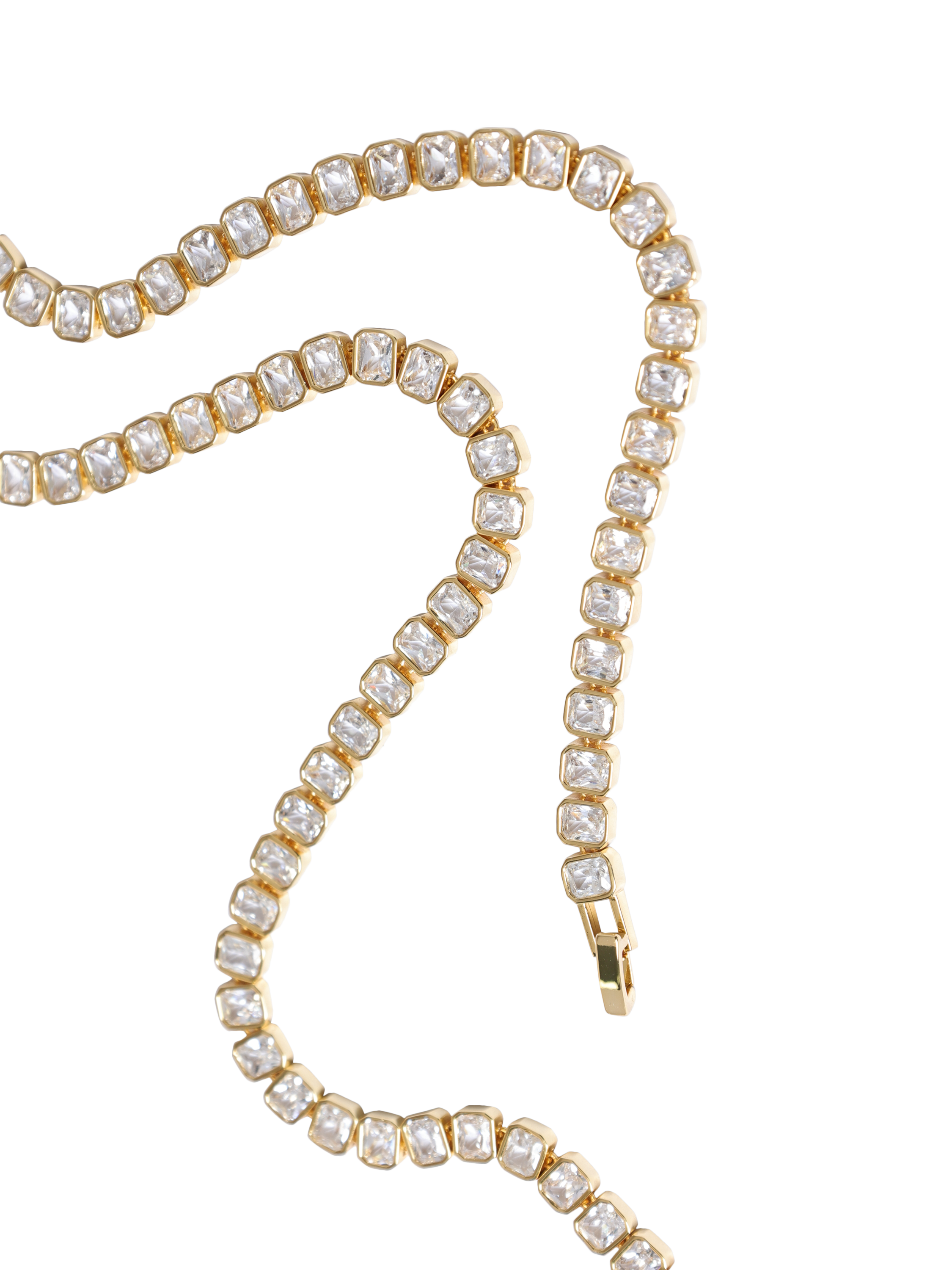 Product image 3 of 4, which shows Jon Richard Crystal Tennis Bracelet, Gold