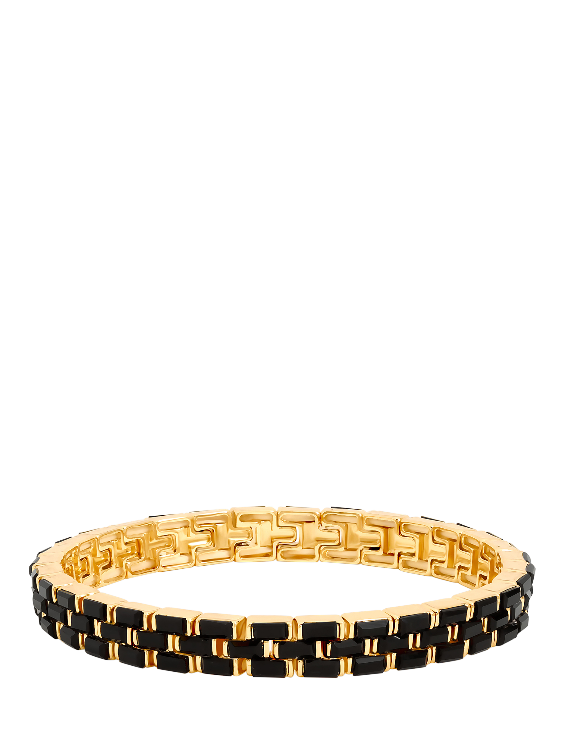 Product image 1 of 2, which shows Jon Richard Jet Crystal Chain Stretch Bracelet, Gold