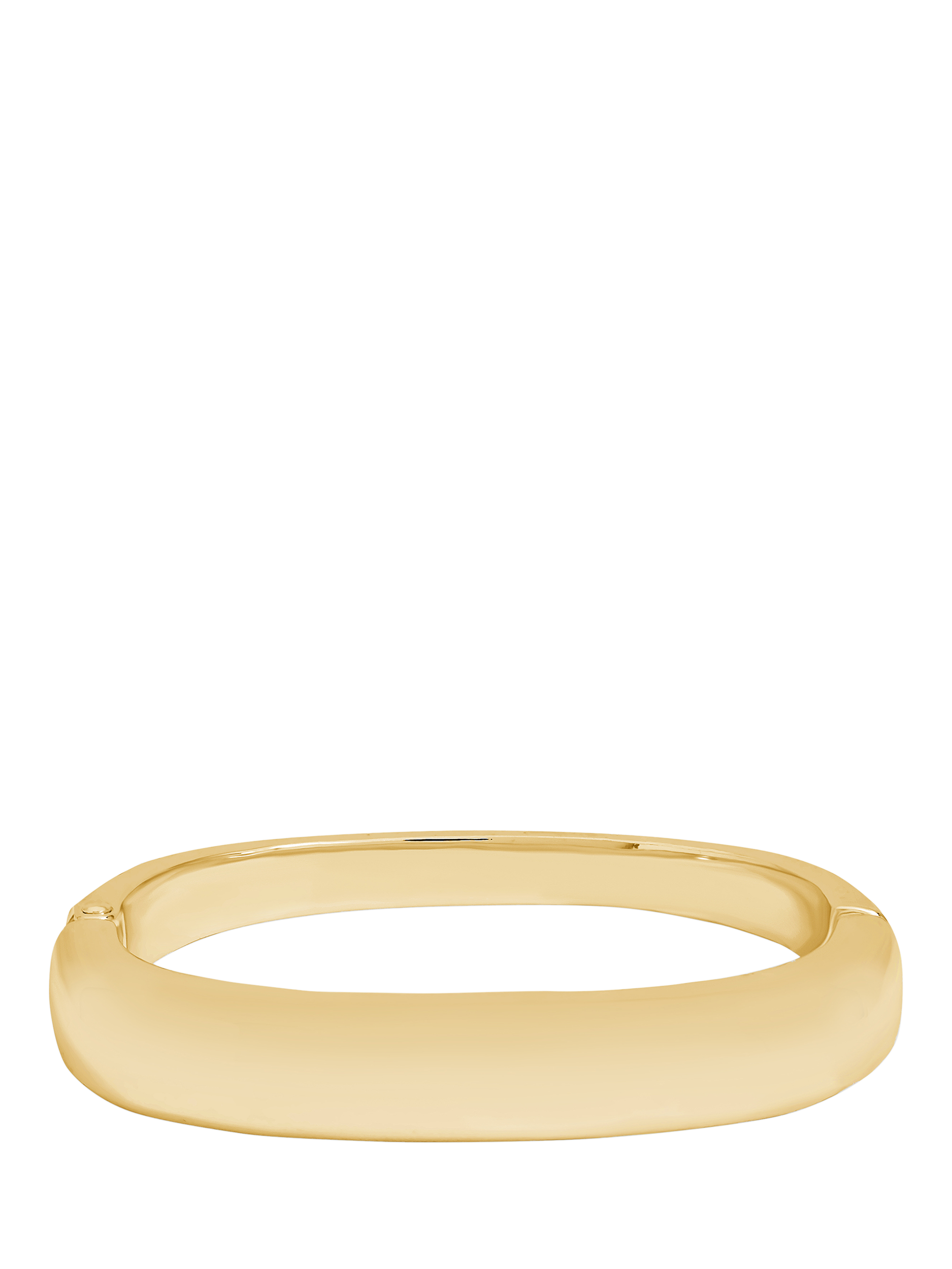 Product image 1 of 3, which shows Jon Richard Hinged Rectangular Bangle, Gold