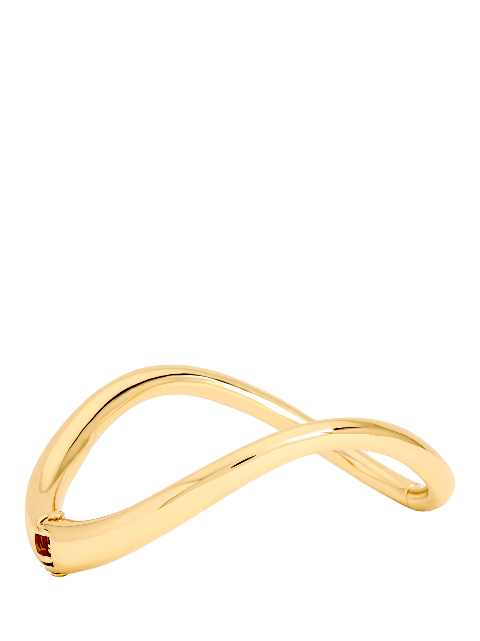 Product image 1 of 3, which shows Jon Richard Polished Wave Cuff Bracelet, Gold
