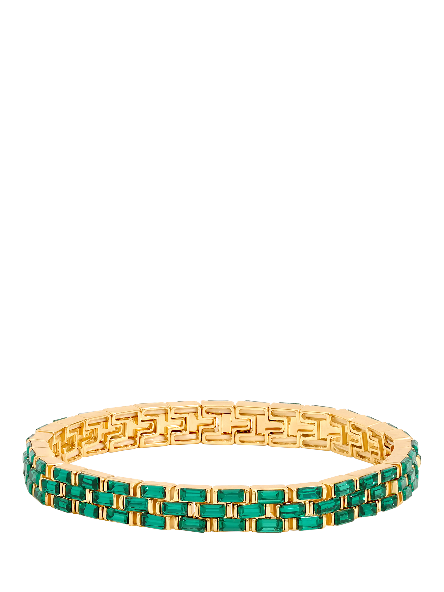 Product image 1 of 2, which shows Jon Richard Emerald Chain Stretch Bracelet, Gold