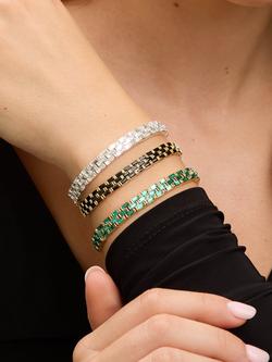 Jon Richard Emerald Chain Stretch Bracelet, Gold - view 2, Gold