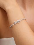 Jon Richard Cubic Zirconia Bow Tennis Bracelet, Silver