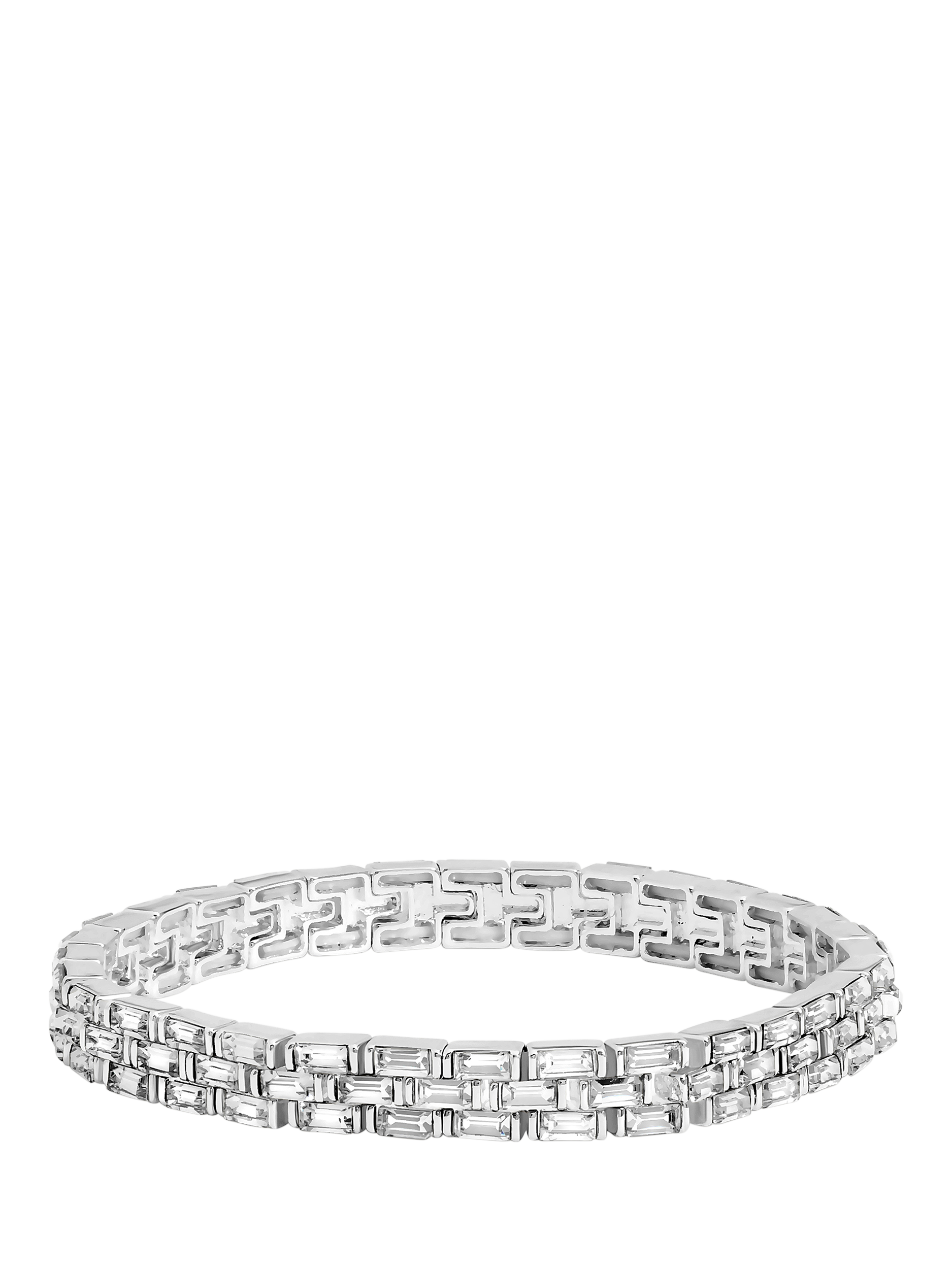 Product image 1 of 2, which shows Jon Richard Crystal Chain Stretch Bracelet, Silver